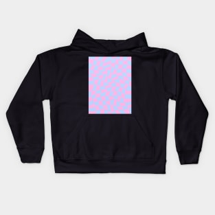 Blue and Pink Wavy Checkered Pattern Kids Hoodie